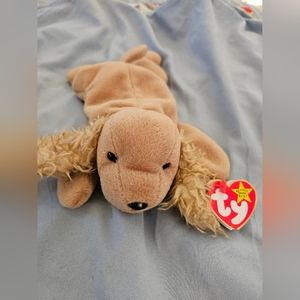 NWT Rare Cocker spaniel TY Beanie Baby Spunky. Original Owner
